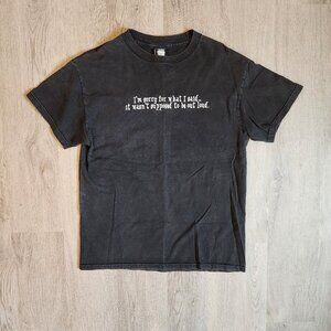 Trash Men's Short Sleeve Crew Neck 'I'm Sorry for What I Said' Cotton Tee Medium